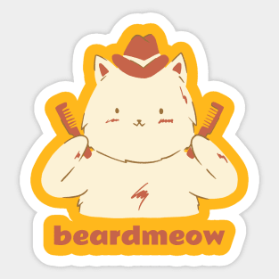 meow beard cat Sticker